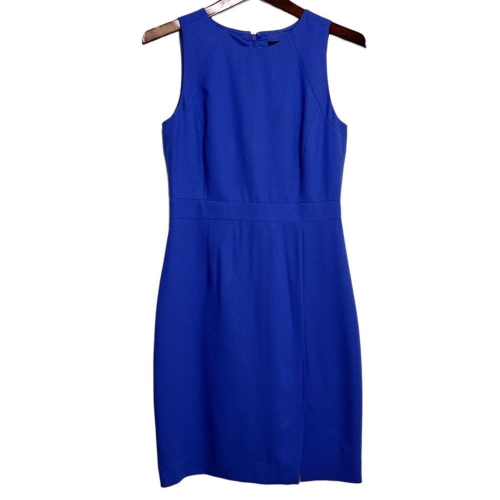 J. Crew Wool Shift Midi Dress Royal Blue Size 4